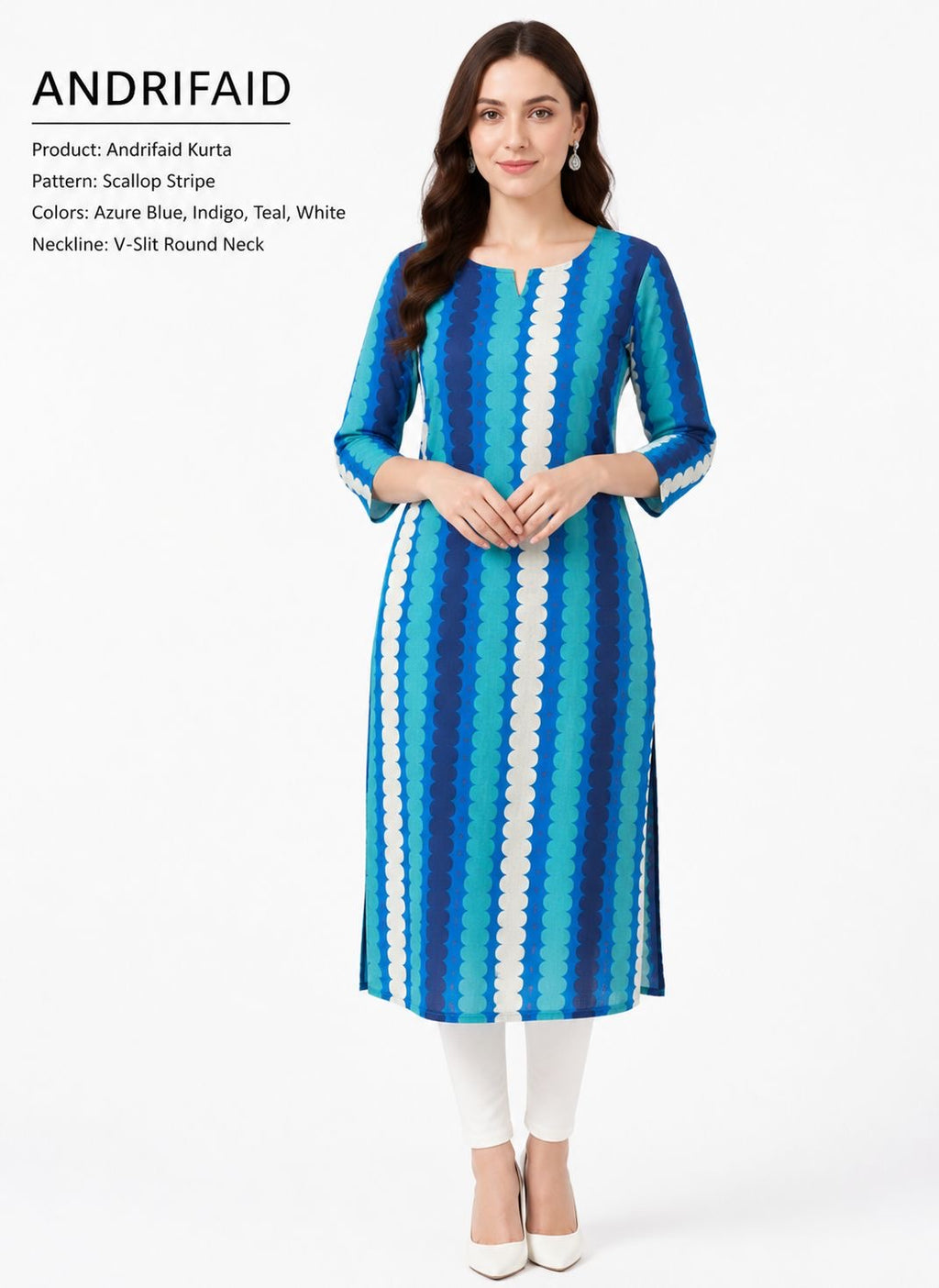 SCALLOP STRIPE KURTA