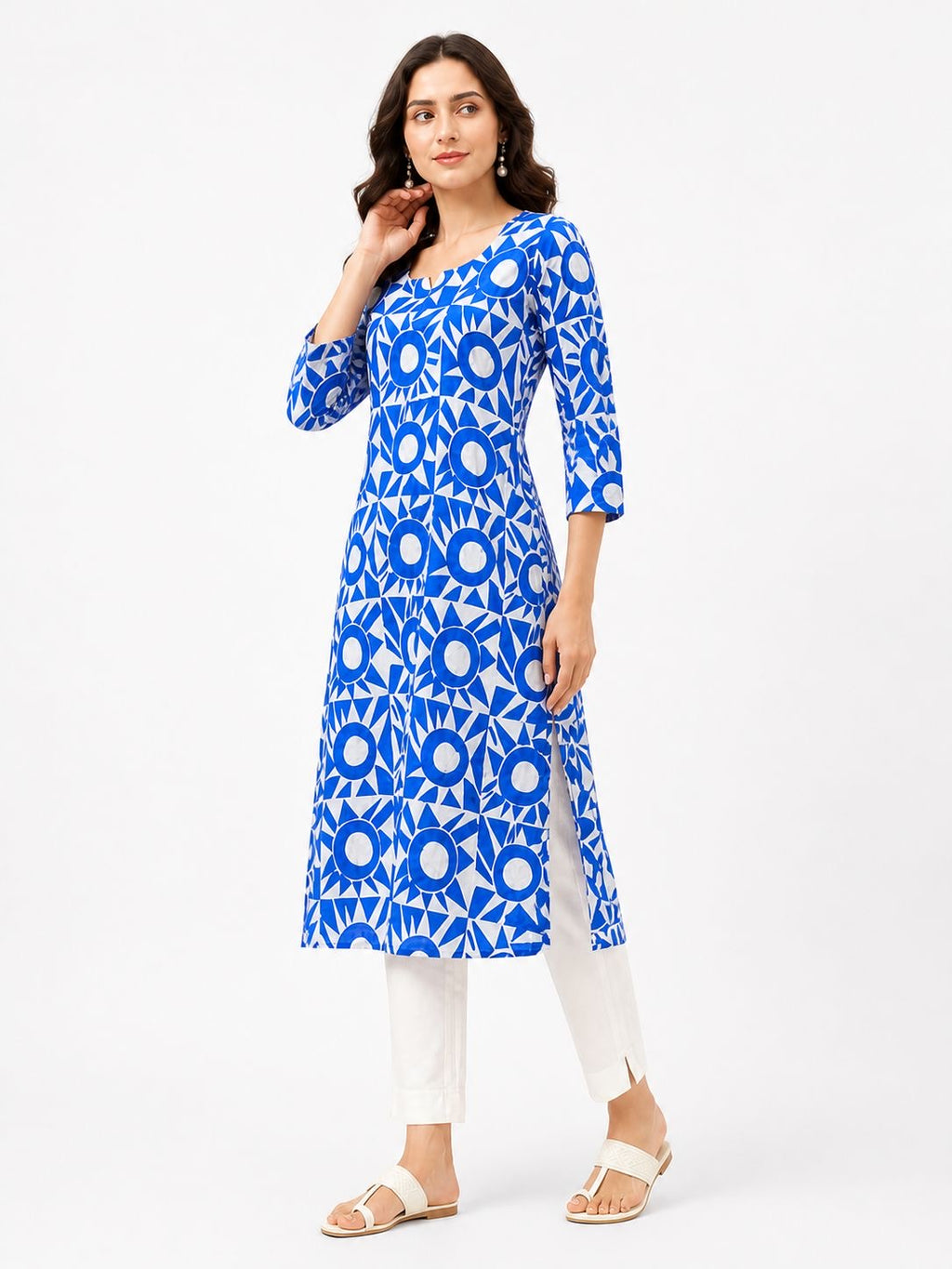 STYLISH BLUE PRINTED KURTA