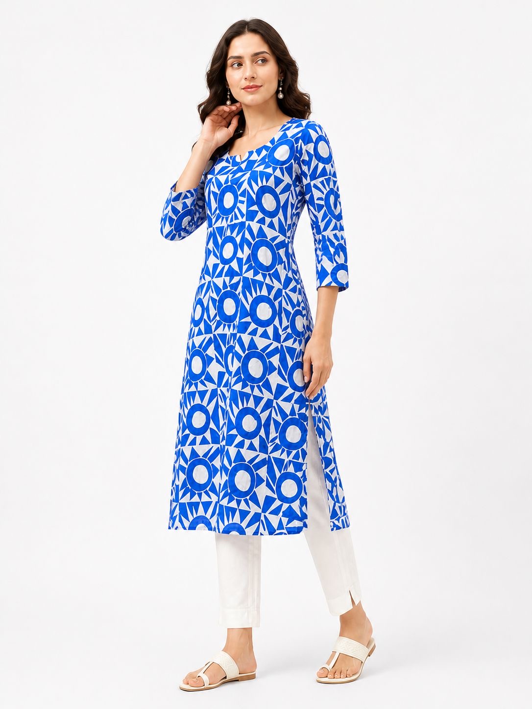 STYLISH BLUE PRINTED KURTA