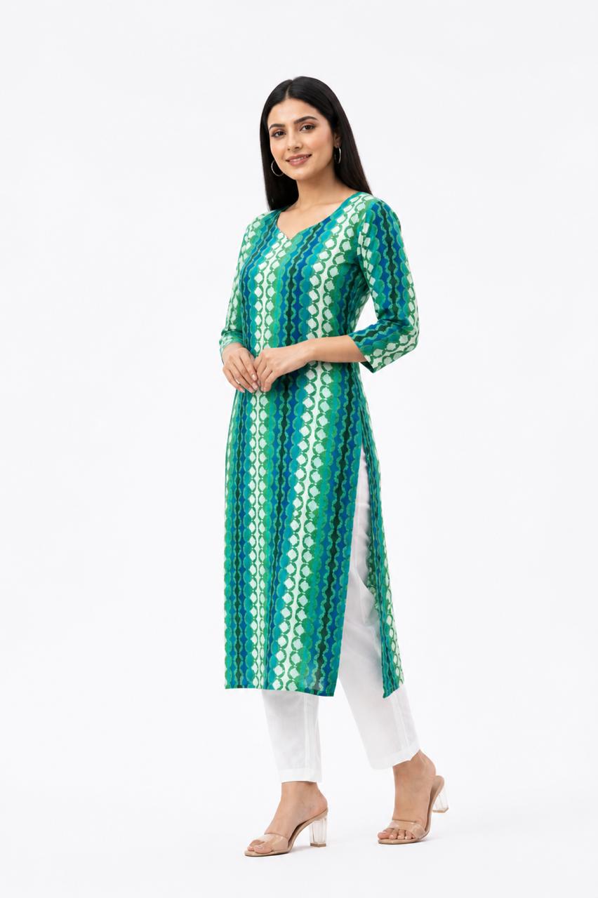 RAYON PRINTED KURTI & PANT SET