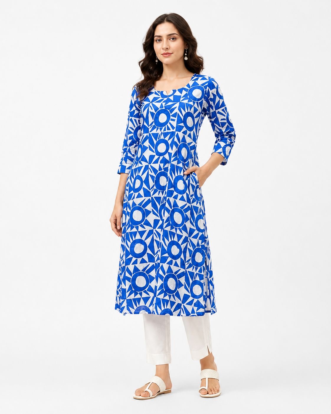 STYLISH BLUE PRINTED KURTA
